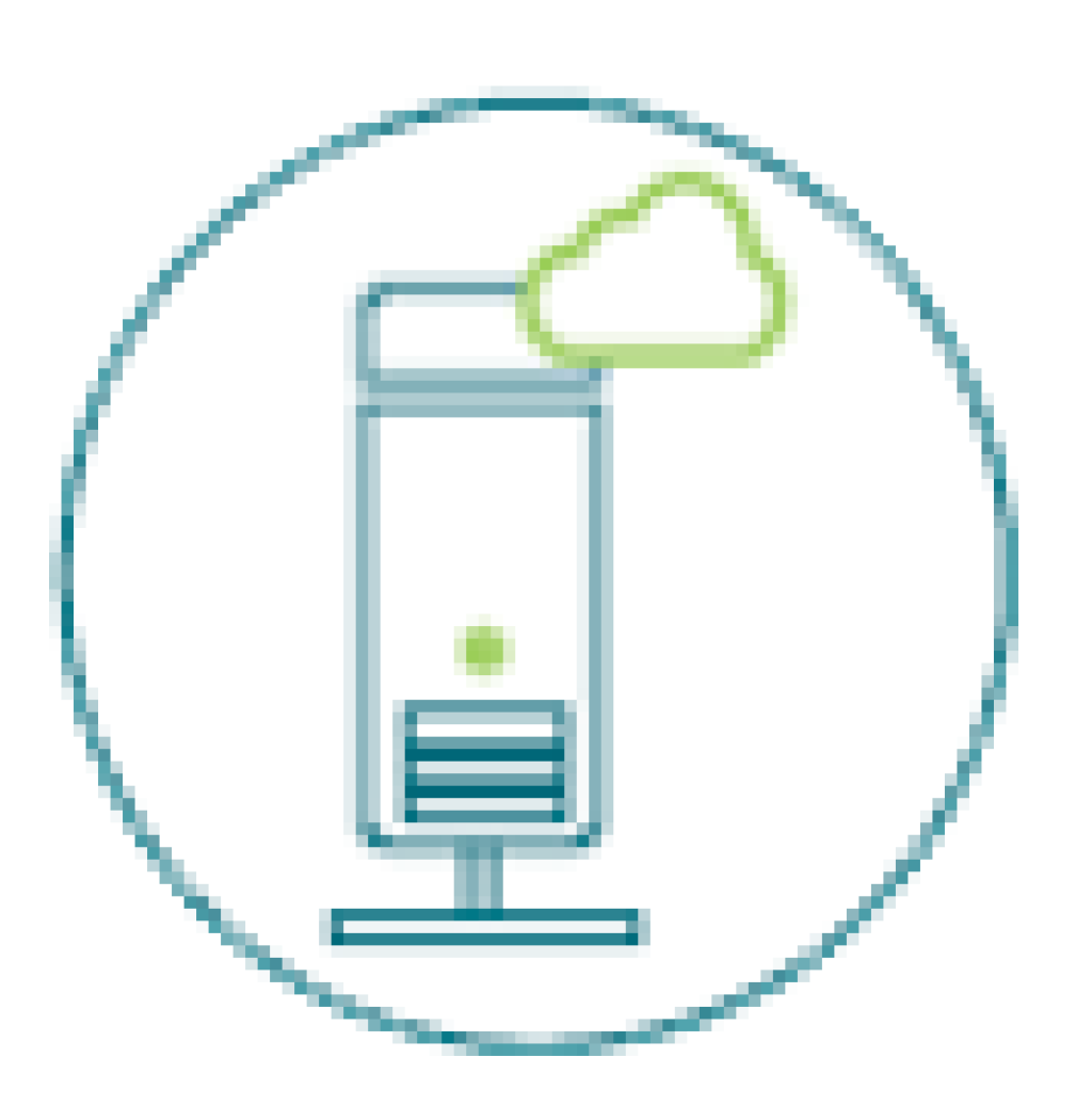 Ícone de cloud híbrida Qlik Sense.