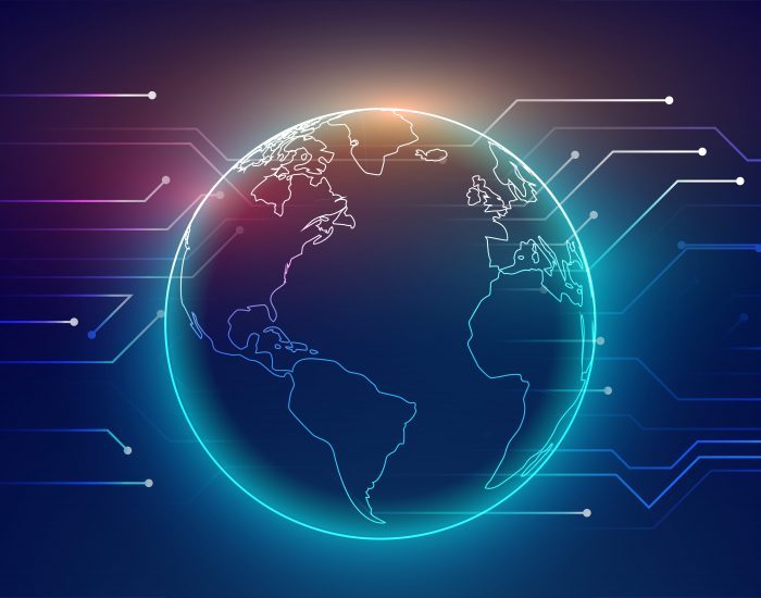 digital global connection network technology background design